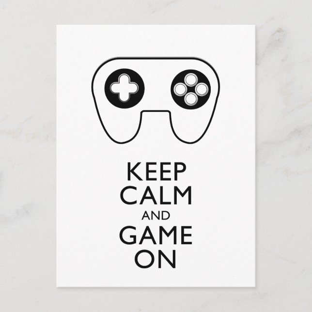 BEHALT CALM AND GAME ON - Game Pad Postkarte (Vorderseite)