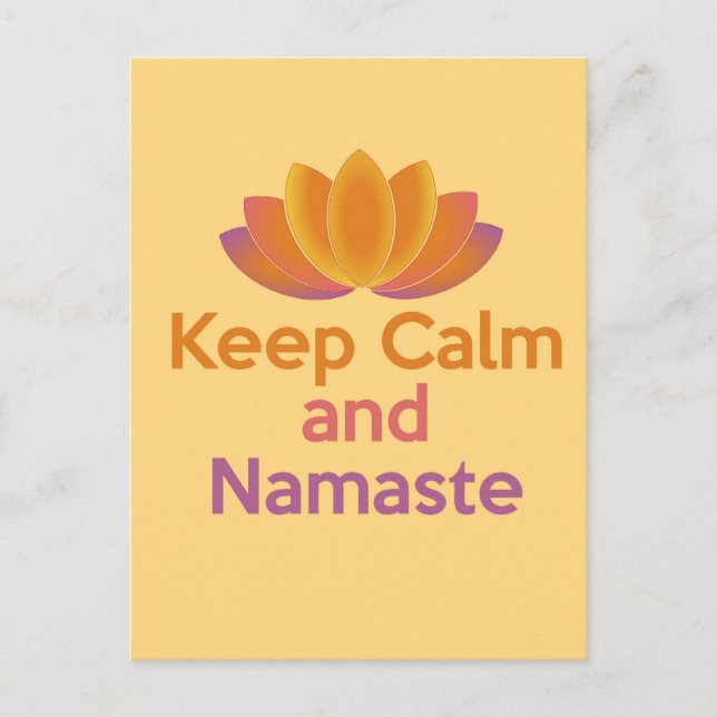 Behalt Calm and Namaste - Zen, Yoga, Relax Postkarte (Vorderseite)
