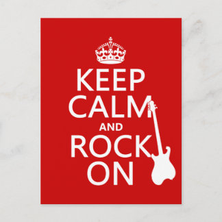 Behalt Calm and Rock On (Gitarre) (beliebige Farbe Postkarte