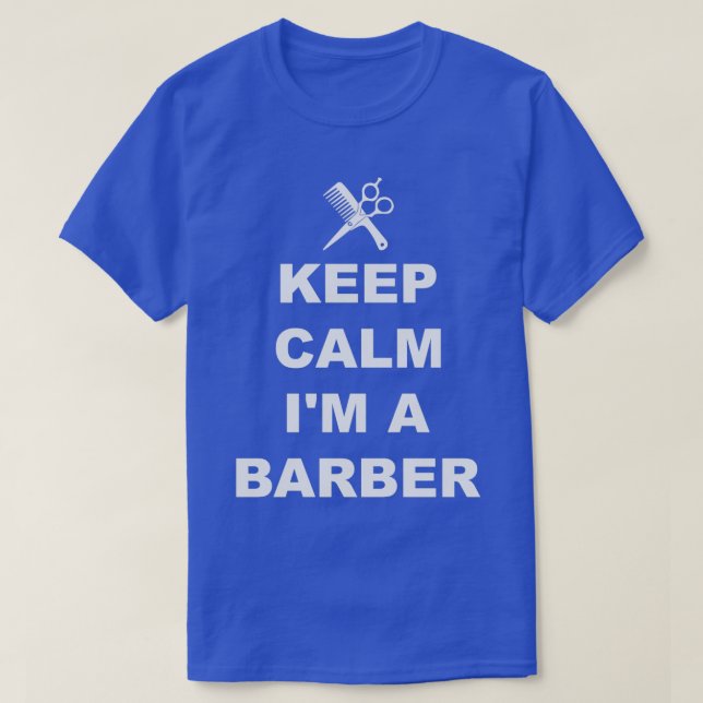 Behalt Calm Barber Hair Cut Cutter Scheren Salon J T-Shirt (Design vorne)