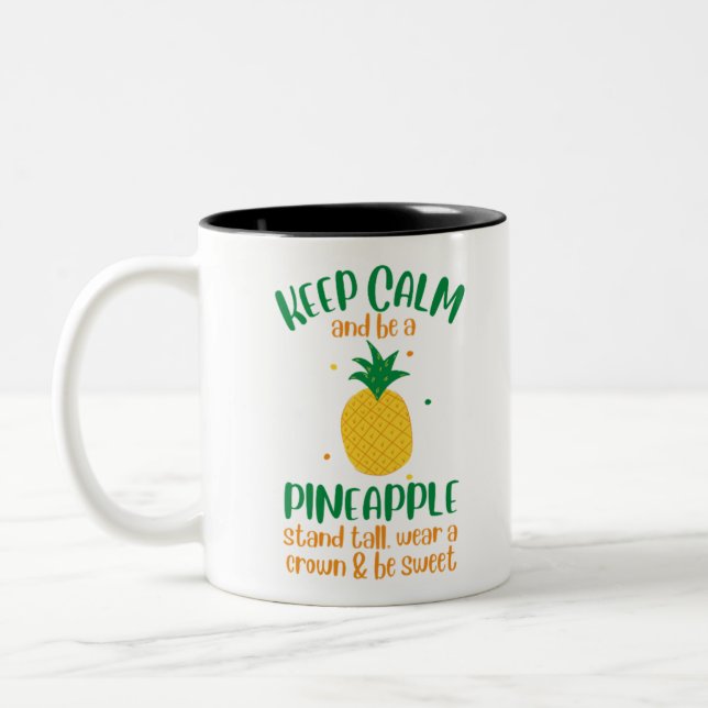Behalt Calm & Be a Ananas Summer Zweifarbige Tasse (Links)