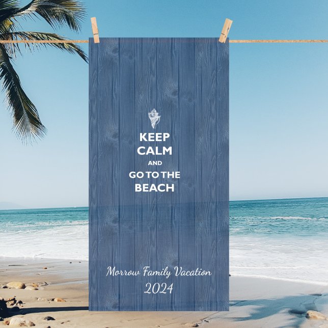 Behalt Calm Beach Muschel Blue Wood Name Beach Han Strandtuch (Von Creator hochgeladen)