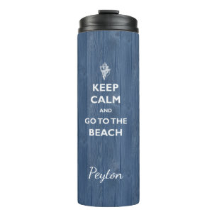 Behalt Calm Beach Muschel Blue Wood Name Therm Tum Thermosbecher