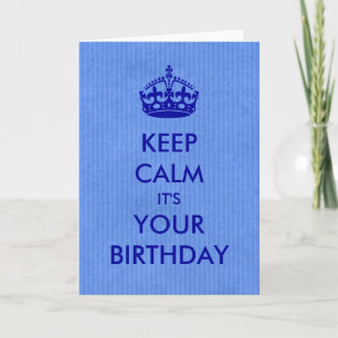 Behalt Calm Birthday Card Blue Kraft Papier Textur Karte