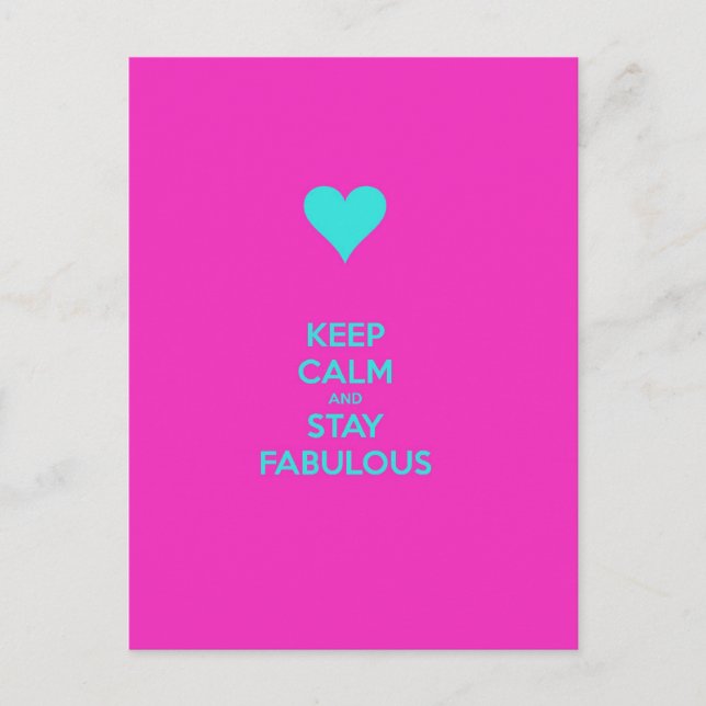 Behalt Calm & Bleibe Fabulous Postkarte (Vorderseite)
