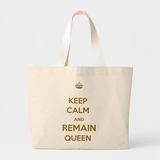 Behalt Calm bleibt Queen Style 1 Jumbo Stoffbeutel (Vorne)