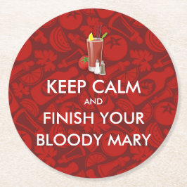 Behalt Calm - Bloody Mary Runder Pappuntersetzer