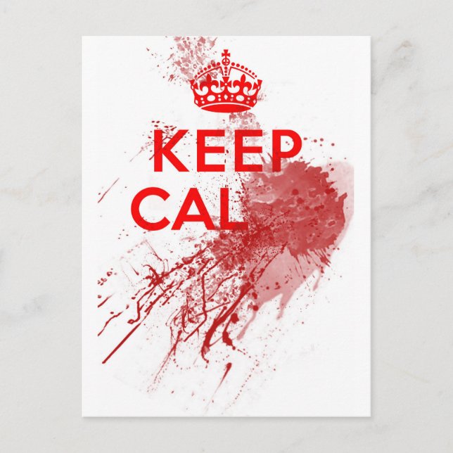 Behalt Calm Bloody Zombie Postkarte (Vorderseite)