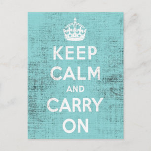 Behalt Calm Blue Grunge Leinwand Postkarte