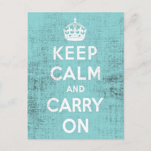 Behalt Calm Blue Grunge Leinwand Postkarte (Vorderseite)