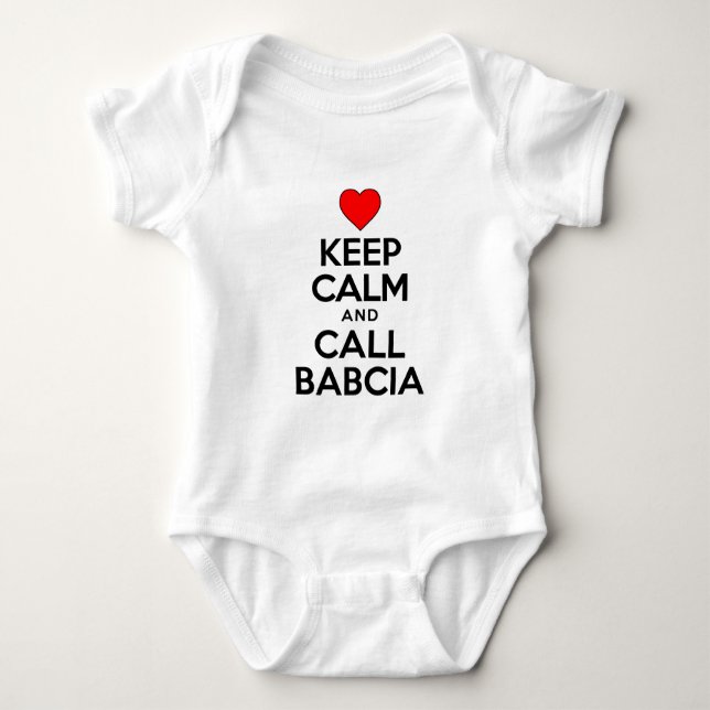 Behalt Calm Call Babcia Baby Strampler (Vorderseite)