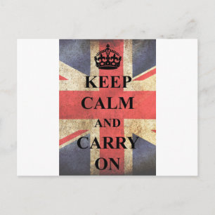 Behalt Calm Carry auf britischer Flagge Postkarte