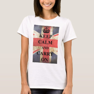 Behalt Calm Carry auf britischer Flagge T-Shirt