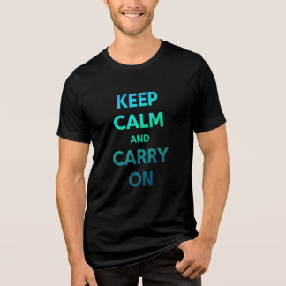Behalt Calm Carry auf Motivierend blauen strahlend Tri-Blend Shirt