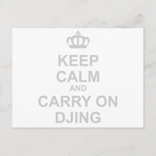 Behalt Calm & Carry On DJing - DJ Disk Jockey Musi Postkarte