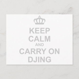 Behalt Calm & Carry On DJing - DJ Disk Jockey Musi Postkarte