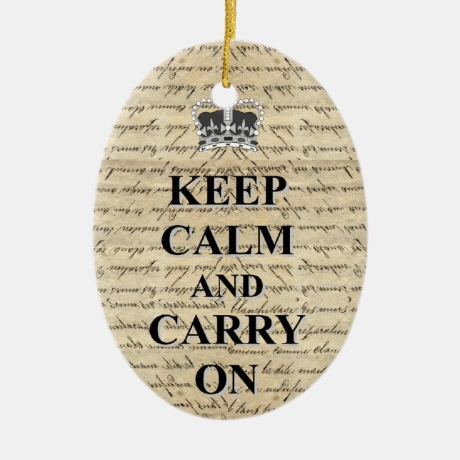 Behalt Calm & Carry on Keramik Ornament (Vorne)