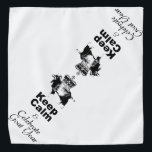 Behalt Calm Celebrate Goat Year Bandana Halstuch<br><div class="desc">Design in schwarz mit Ziege und Krone behalt Ruhe und feiern Goat Jahr (Text ist nicht anpassbar) auf transparentem Hintergrund. Design auf Bandana mit weißem Hintergrund. Sie können die Größe des Designs und der Hintergrundfarbe leicht ändern, indem Sie auf die Schaltfläche Anpassen klicken. Erhältlich mit dem gleichen Design in weiß...</div>