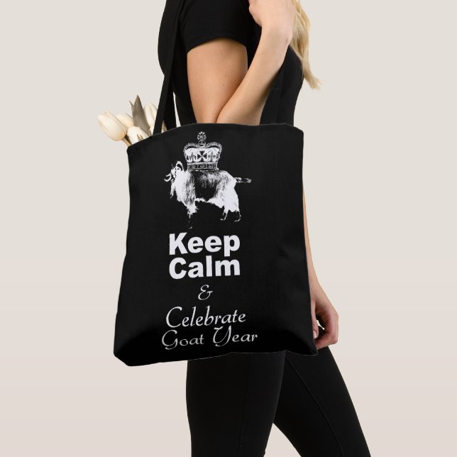 Behalt Calm Celebrate Goat Year Black A Tote Bag (Von Nahem)