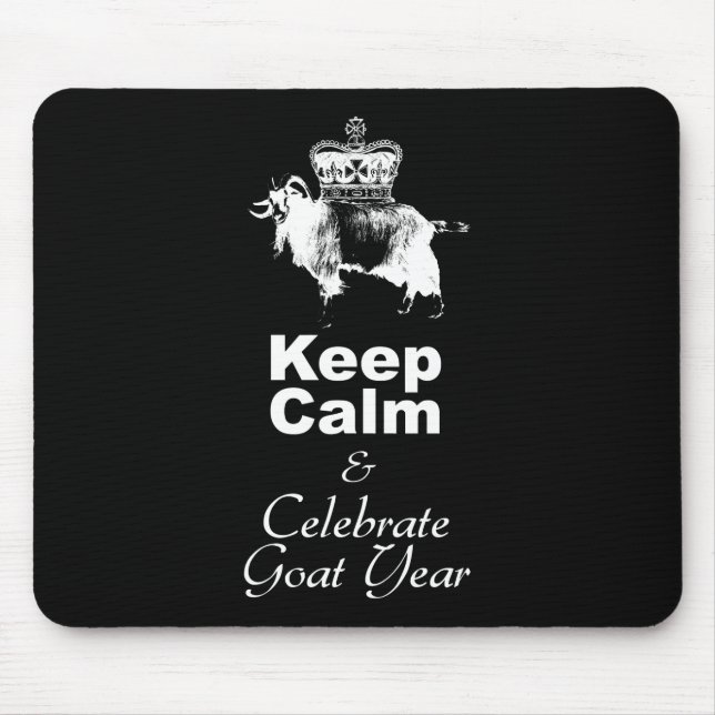 Behalt Calm Celebrate Goat Year Black Mouse Pad Mousepad (Vorne)