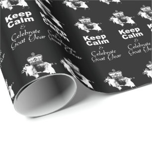 Behalt Calm Celebrate Goat Year Black Wrapping Pap Geschenkpapier