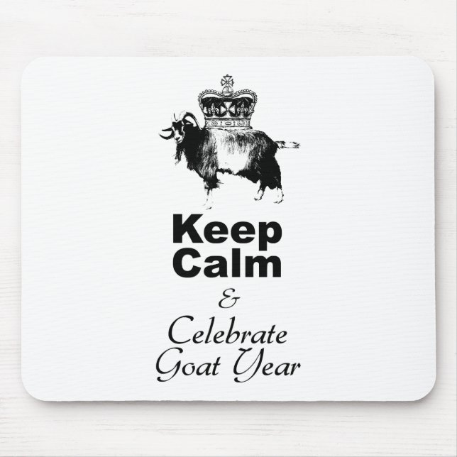 Behalt Calm Celebrate Goat Year White Mouse Pad Mousepad (Vorne)