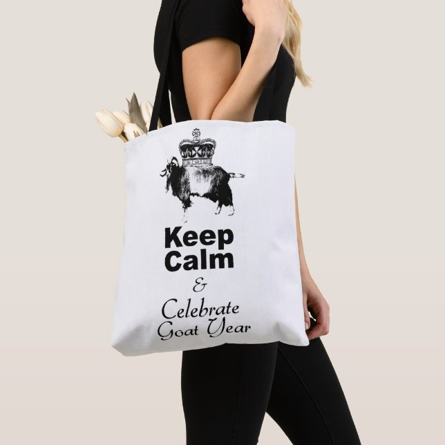 Behalt Calm Celebrate Goat Year White Tote Bag (Von Nahem)