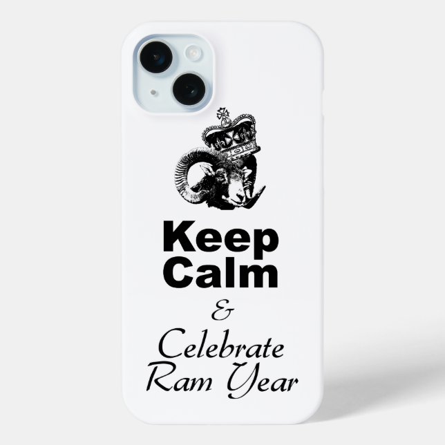 Behalt Calm Celebrate Ram Year iPhone Case (Rückseite)