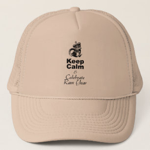 Behalt Calm Celebrate Ram Year LKW Hat Truckerkappe