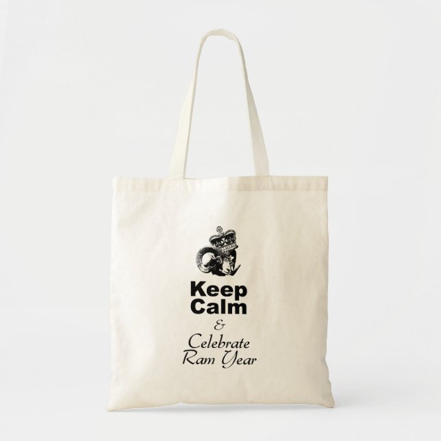Behalt Calm Celebrate Ram Year Tote Bag Tragetasche (Vorne)