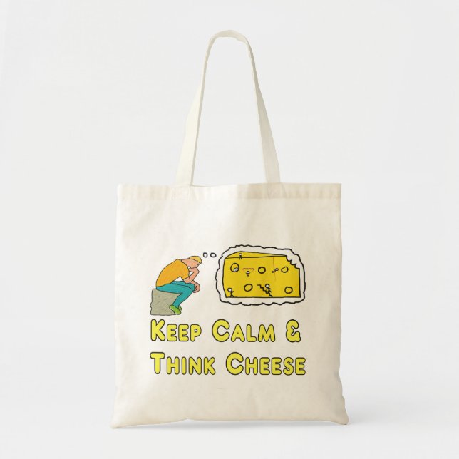 Behalt Calm Cheese Pun Tragetasche (Vorne)
