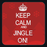 Behalt Calm Christmas Jingle Rot Aufkleber<br><div class="desc">Behalt ruhige Weihnachtsaufkleber von DatesDuJour. Markieren Sie diesen Shop und kaufen Sie direkt bei DatesDuJour für die besten Schnäppchen.</div>