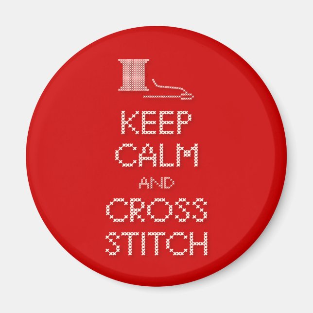 Behalt Calm Cross Stitch Magnet (Vorne)