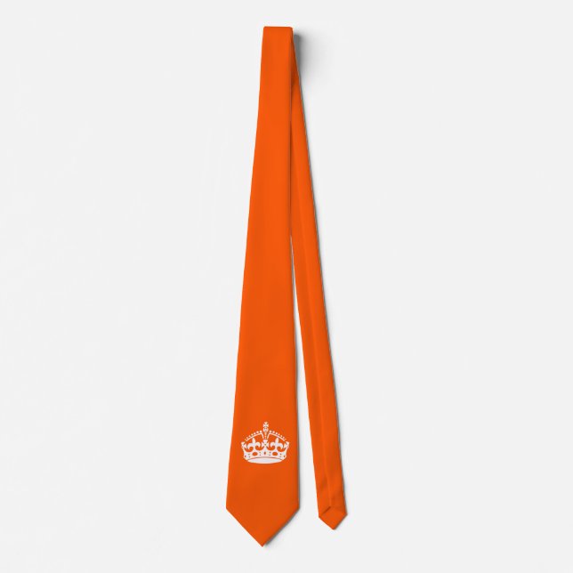 BEHALT CALM CROWN auf Orange Customizing Dies! Krawatte (Vorderseite)