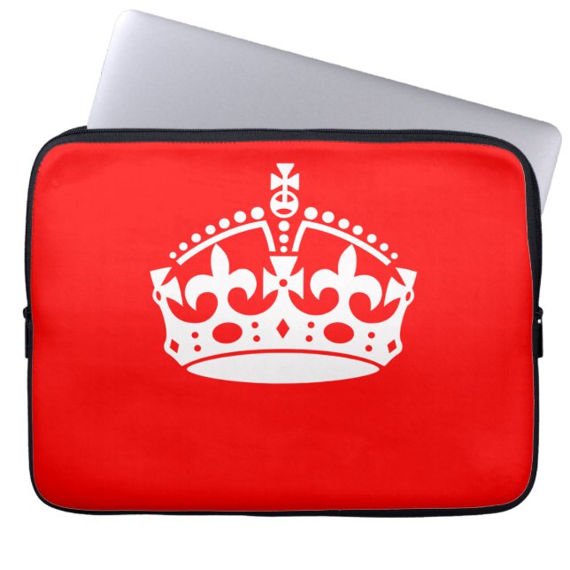 BEHALT CALM CROWN auf Red Customize This! Laptopschutzhülle (Vorderseite)
