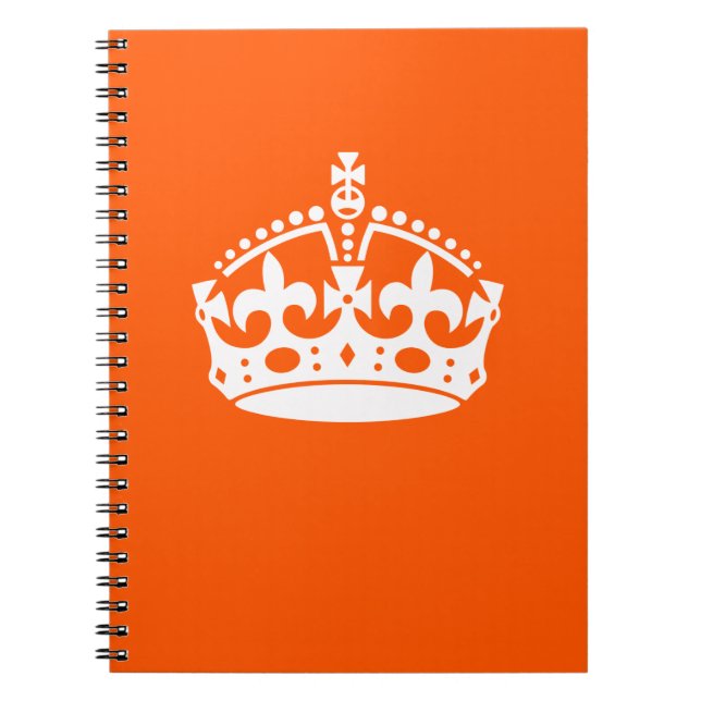 BEHALT CALM CROWN Icon on Orange Customizing Notizblock (Vorderseite)