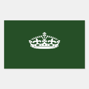 BEHALT CALM CROWN on Forest Green Customizing Rechteckiger Aufkleber