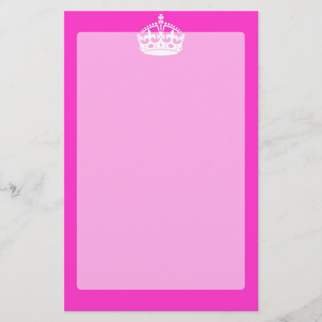 BEHALT CALM CROWN Royal Icon on Pink Anpassen Briefpapier (Vorderseite)