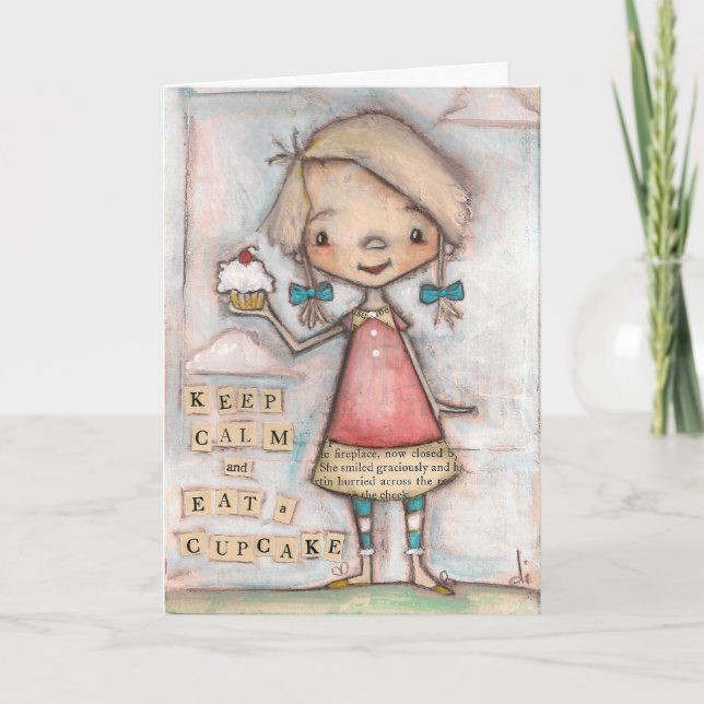 Behalt Calm Cupcake - Geburtstagskarte Karte (Vorderseite)