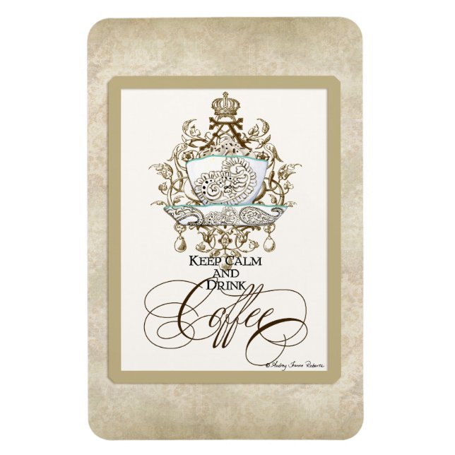 Behalt Calm & Drink Coffee - Küchendekor Magnet (Vertikal)