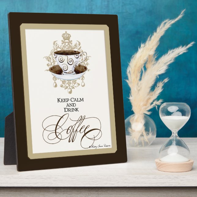 Behalt Calm & Drink Coffee - Mode Trendy Chic Art Fotoplatte (Seite)