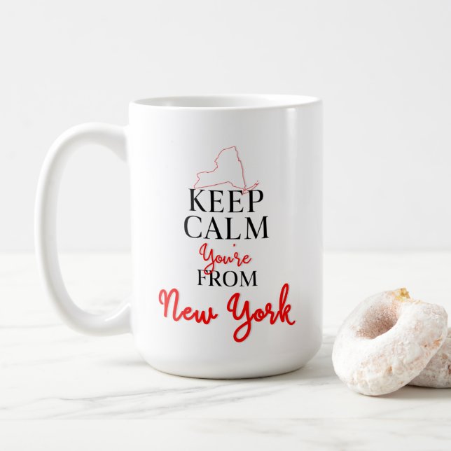 Behalt Calm Du bist aus New York Kaffeetasse (Mit Donut)