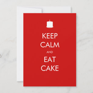 Behalt Calm Eat Cake 50. Geburtstag Einladung