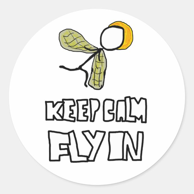Behalt Calm Flying Runder Aufkleber (Vorderseite)