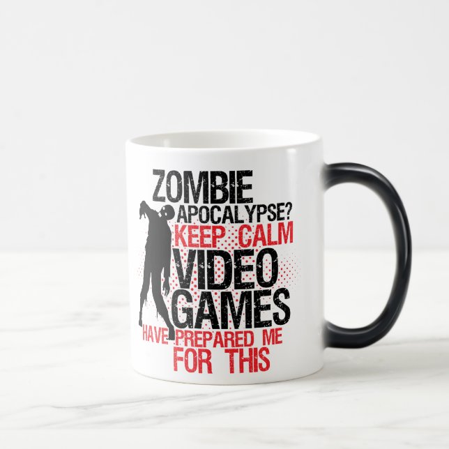 Behalt Calm Funny Gamers Tasse Zombie Apokalypse (Rechts)