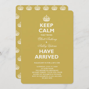 Behalt Calm Funny Twins Baby Sip & See Party Einla Einladung