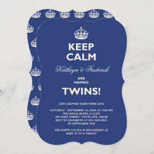 Behalt Calm Funny Twins Couples Kinderdusche einla Einladung