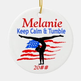 BEHALT CALM GYMNAST PERSONALISIERTE ORNATION KERAMIK ORNAMENT