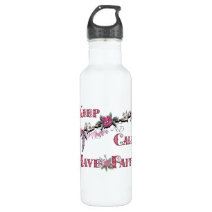 Behalt Calm haben Faith Stainless Steel Water Flas Edelstahlflasche