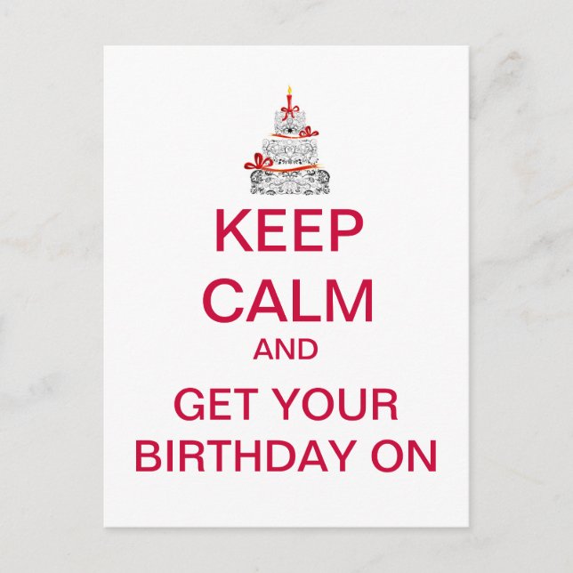 BEHALT CALM Happy Birthday Postcard Postkarte (Vorderseite)